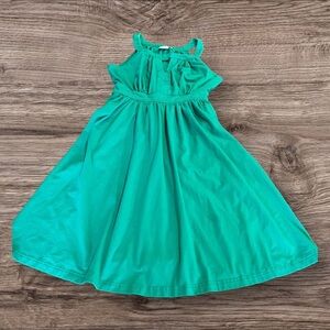 eShakti Kelly Green Sleeveless Swing Dress Size M 10 Keyhole Knee Length